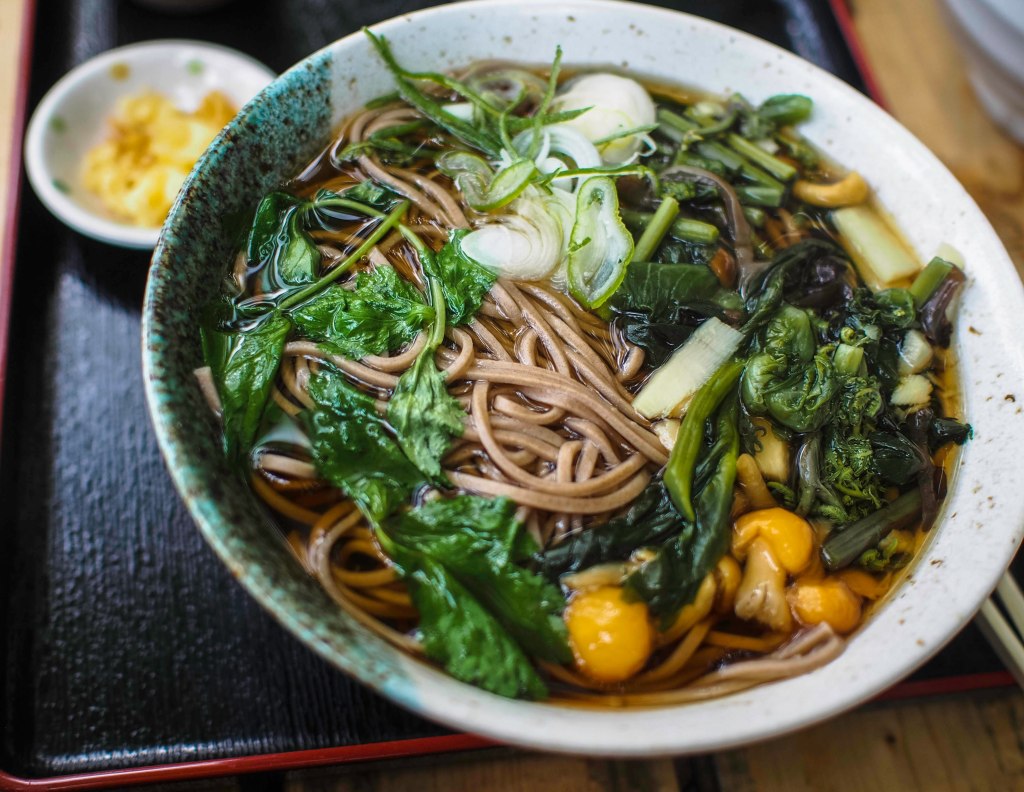 pipping hot vegetables soba