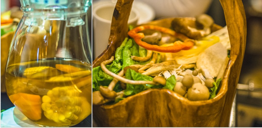 water chestnut and fresh vegetables