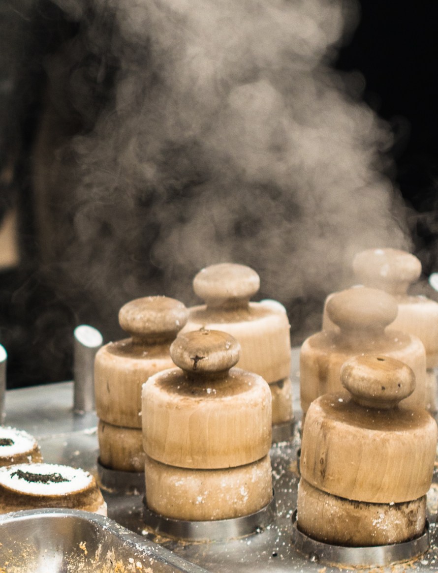 some kind of cake being steamed