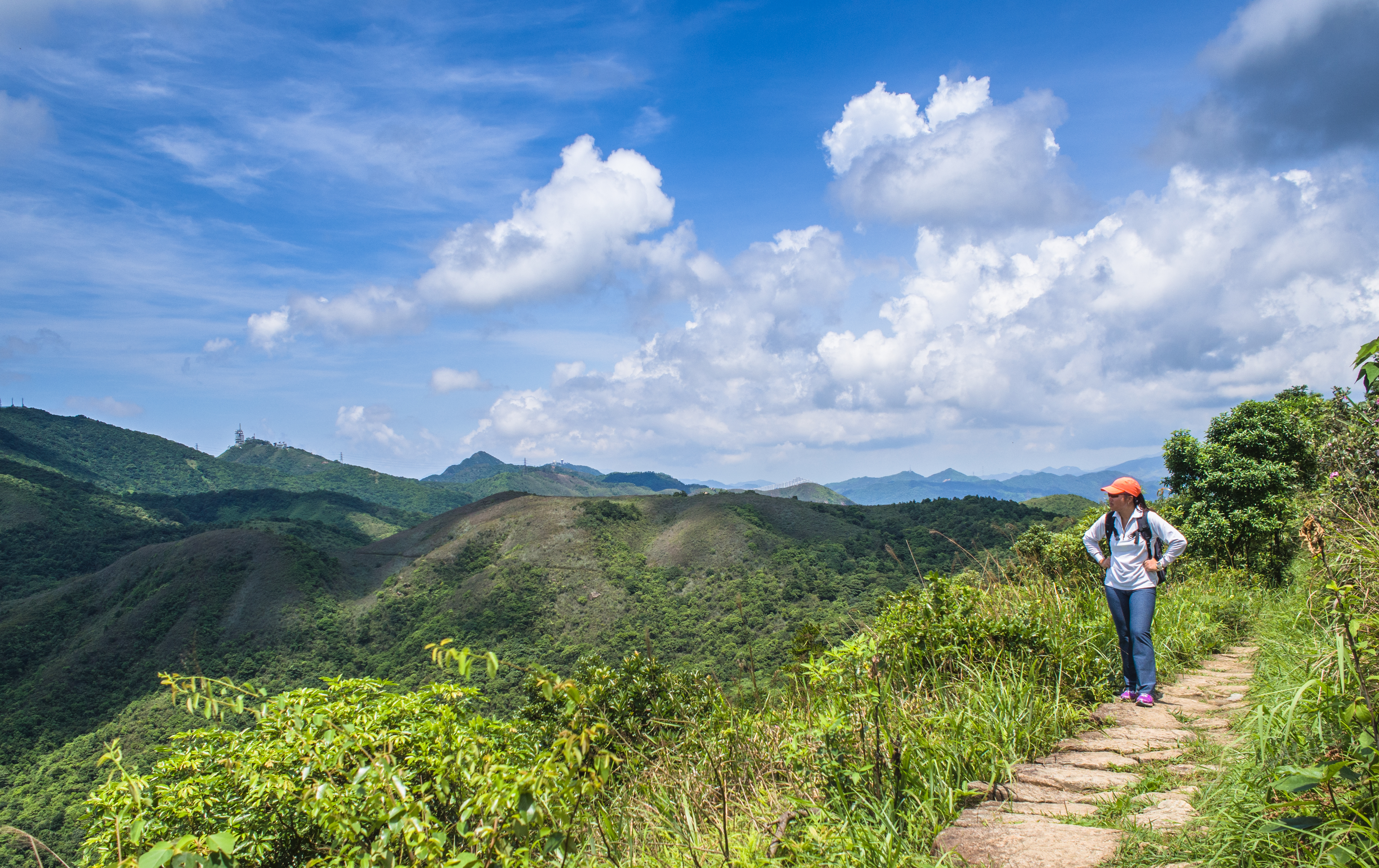 taking a breather on the trail