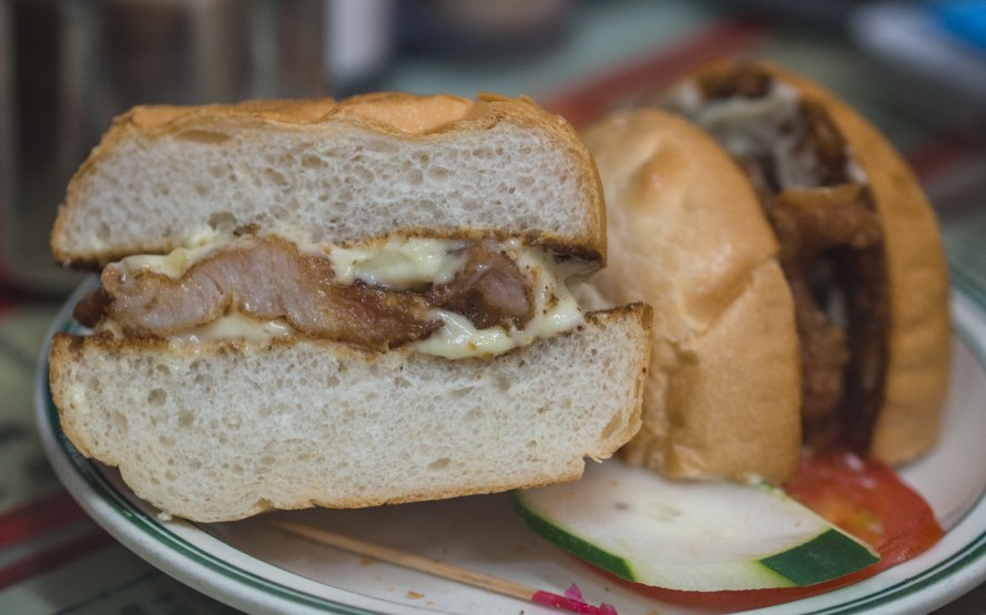 wasabi pork chop burger