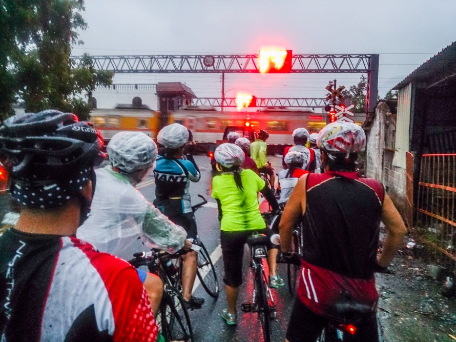 waiting for train crossing