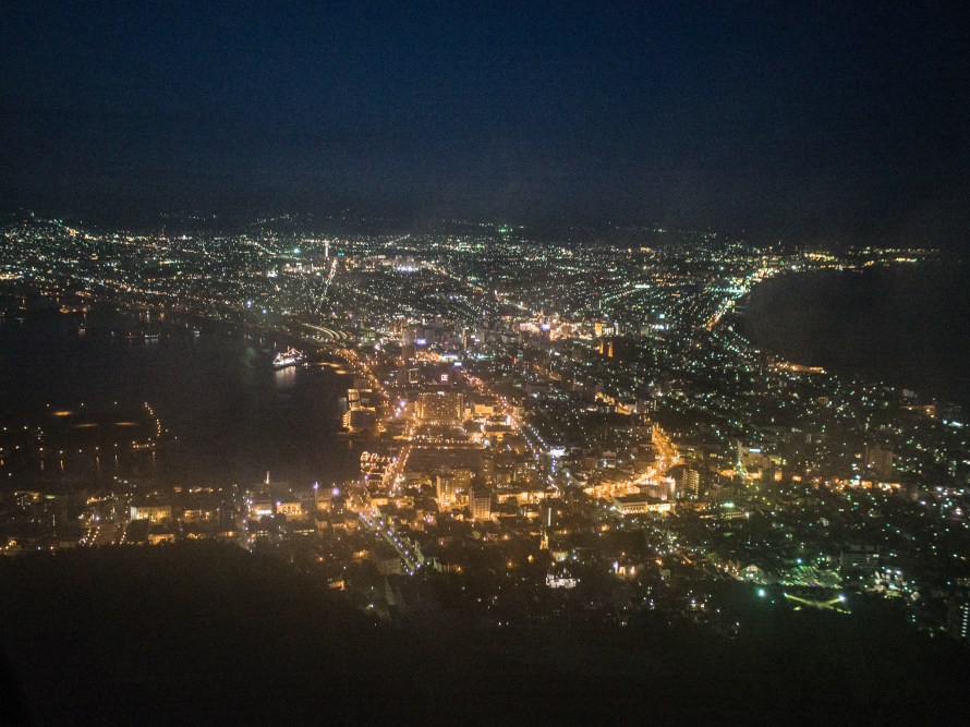 nightfall, mt hakodate