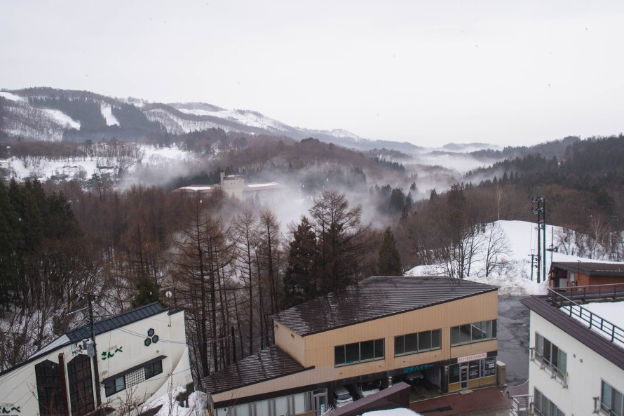 seen from the room: mist rising