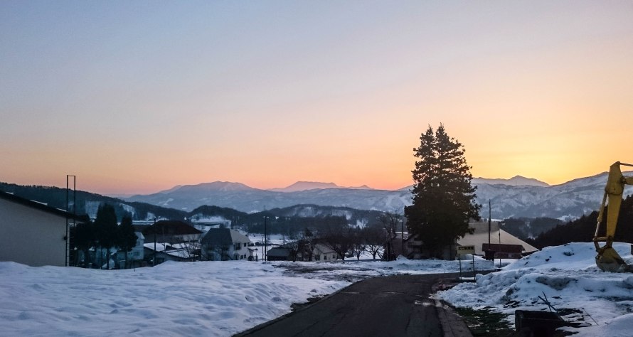 sunset, seen from town