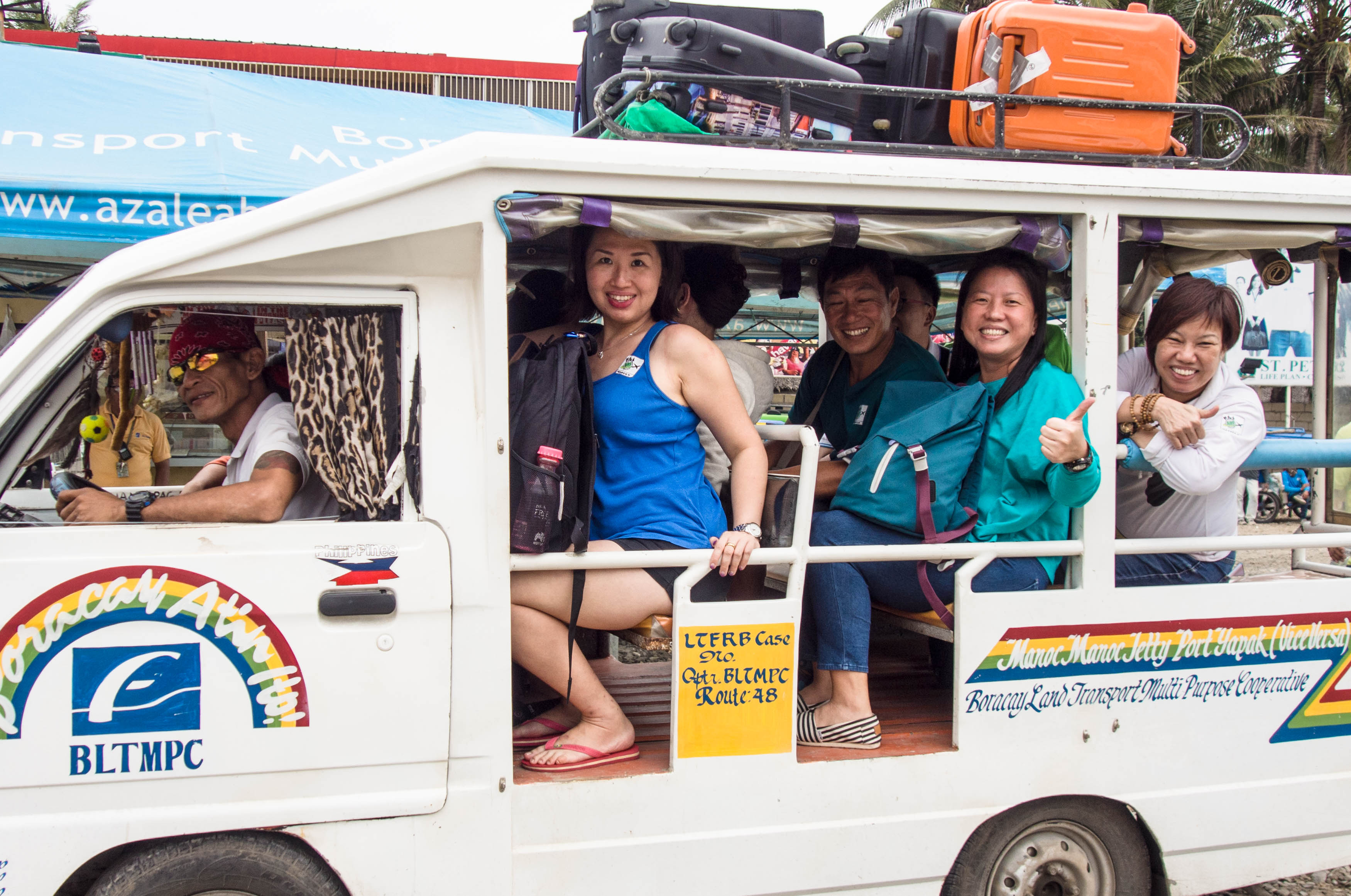 we squeezed 12 of us, excluding the driver into this