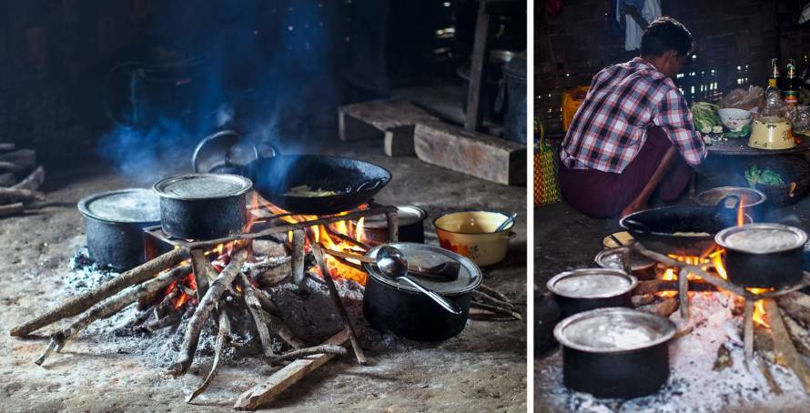 setting up for dinner