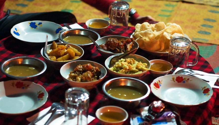 dinner, a sumptuous spread