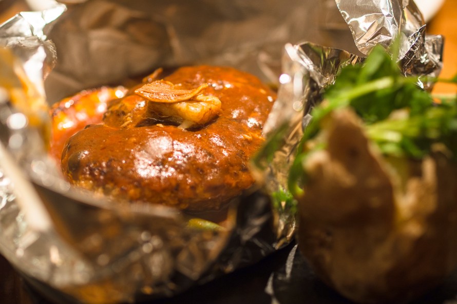 the star of the establishment - the hamburg steak 