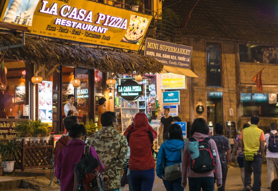 main shopping street in sapa