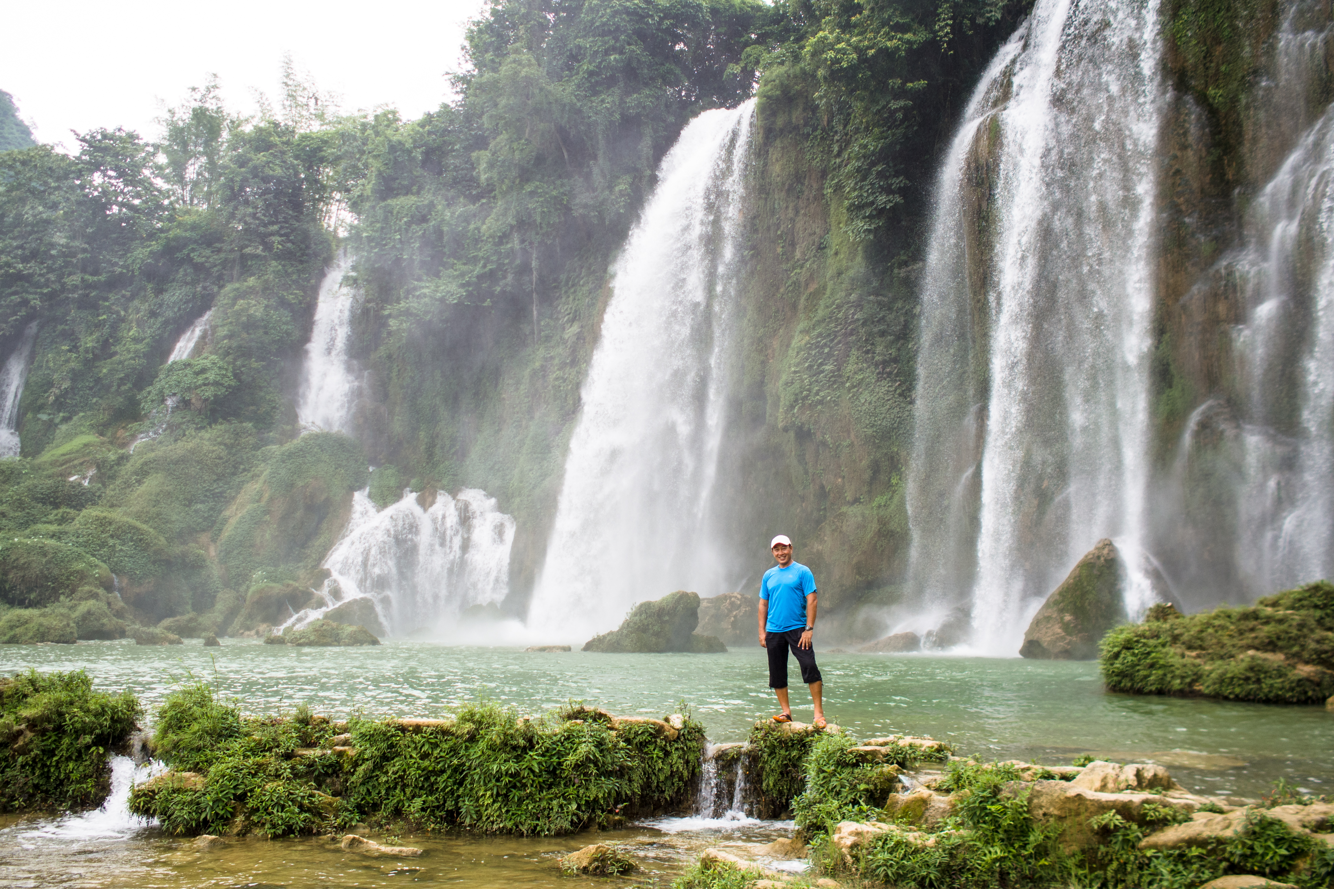 in the middle of the spray